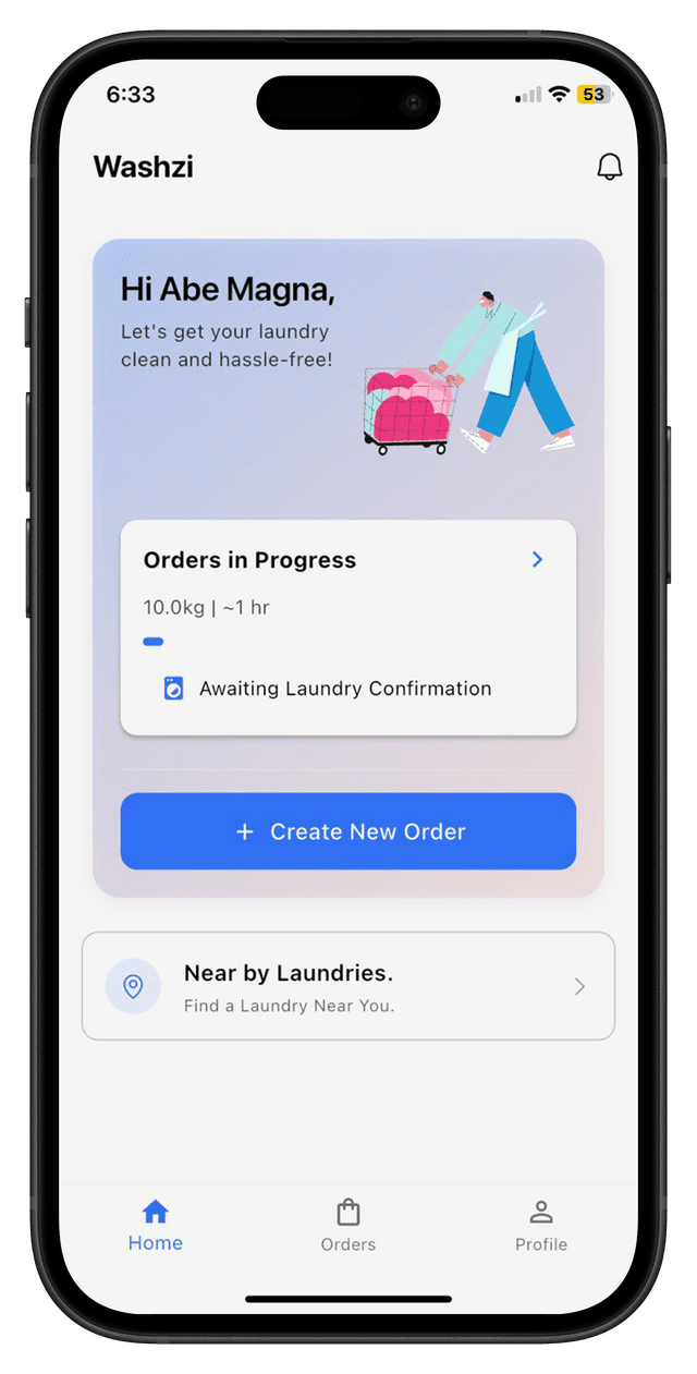 Washzi app - Find nearby laundromats
